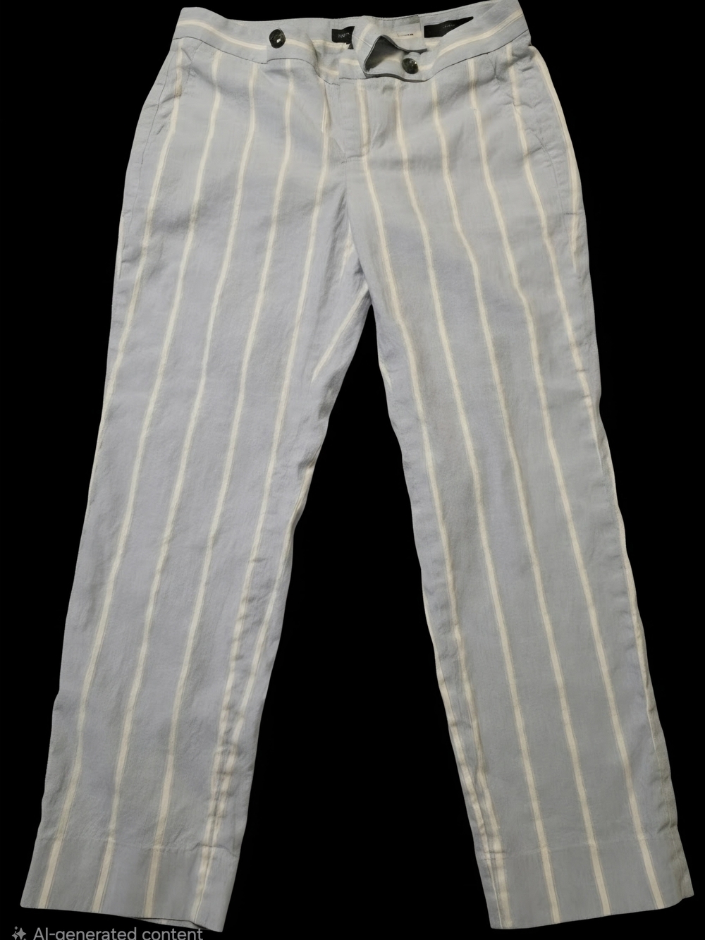 Banana Republic Light Blue and White Vertical Stripe Capris
